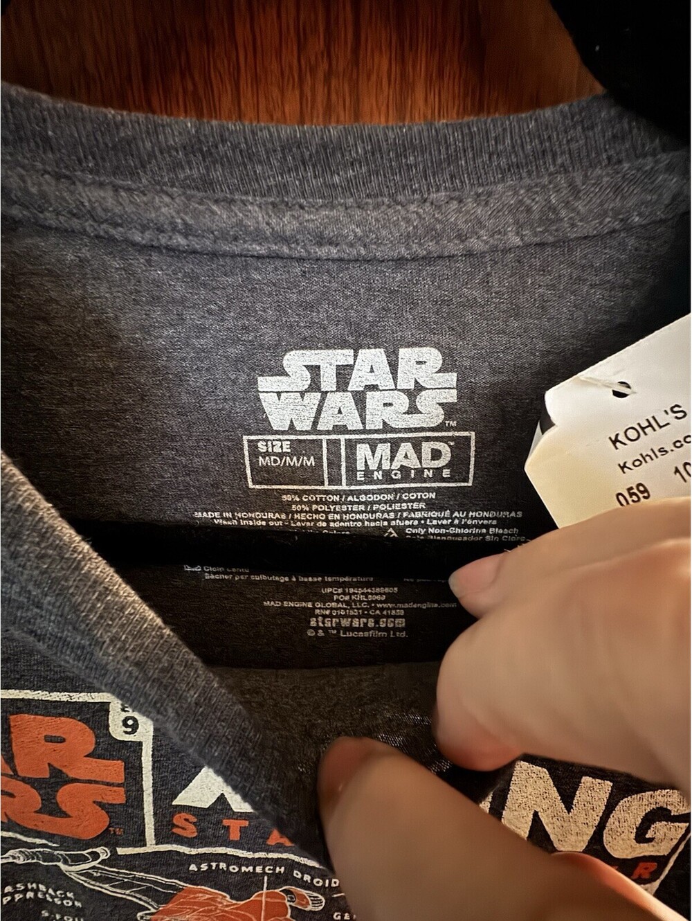 Star Wars X-Wing Starfighter Blueprint Graphic T Shirt Mens M Gray NWT Mad Engin - Picture 7 of 7